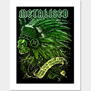 Metalised Indian Skull Posters and Art